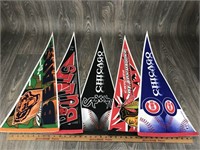 5 Chicago Area Pennants Bulls Cubs Bears & more
