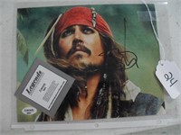 JOHNNY DEPP PIRATES OF THE CARIBBEAN-SIGN,CERT