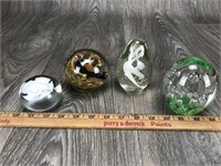 4 Glass Paperweights
