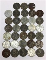 33 1943 Steel Wheat Pennies