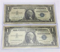 2- 1957A One Dollar Silver Certificate Paper Note