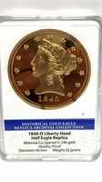REPLICA 1840-D Liberty Head Half Eagle Coin
