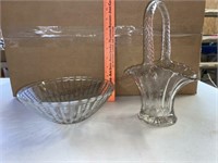 Glass vase & bowl