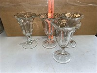 3 matching dessert cups, 1 slightly narrower and