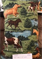 New Handmade Horses Print Pillow 20" x 13"