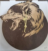 New Handmade Laser Wolf Clock