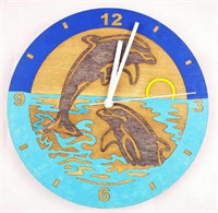 New Handmade Laser engraved Dolphin Clock