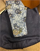 Flower lined Denim Bag with tie Top