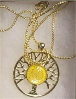 Tree of life with Yellow Setting Necklace