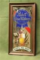 Pabst Blue Ribbon Beer Mirror, Approx 11"x22"