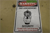 Warning Second Amendment Security Sign
