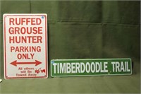 Timberdoodle Trail Sign & Ruffed Grouse Hunter