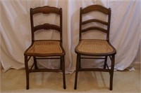 Pair of Cane Bottom Chairs