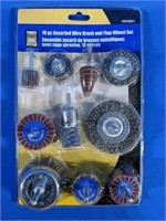 NEW Power Fist 10pc Assorted Wire Brush and Flap