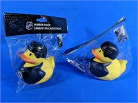 2 Boston Bruins rubber ducks 3"H