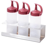 NEW Curtis Stone Set of 3 Squeeze Bottles, Red
•
