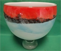 glass fruit bowl 9.5" H × 7.5" D