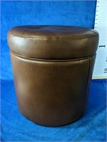 Beautiful upholstered storage stool 17"D x 17"H