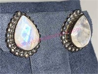 Sterling silver moonstone earrings