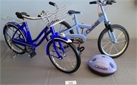 2 American Girl Doll Blue Bicycle & Trail Bike