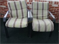 2 Metal Patio Chairs w/extra cushions