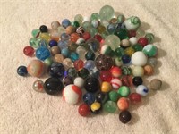 Selection of Old Marbles Including Shooters