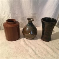 Redware Jar,Sake Decanter,Vase-Possibly Muncie