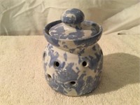 Bybee Pottery Blue Sponge 4" Garlic or Luminary