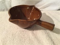 7" Bybee Pottery 2 Spout Sauce Pan - 1960s