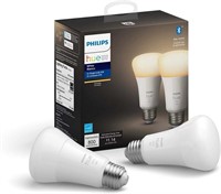 Hue White 2-Pack A19 LED Smart Bulb, Bluetooth &