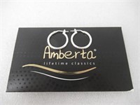 Amberta Women's 925 Sterling Silver Textured Hoop
