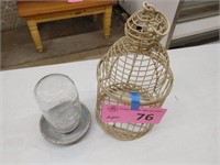 Metal Bird Cage & Chicken Water- Lot of Two(2)
