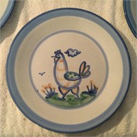 M.A.Hadley 11" Dinner Plate-Rooster-Small Chip
