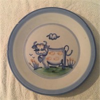 M.A.Hadley 11" Dinner Plate-Cow-Stoneware