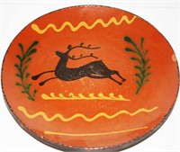 Shooner 11"D Redware Leaping Stag Plate 2001