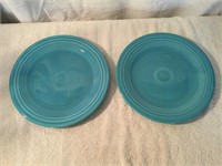 Original Fiestaware 2 Dinner Plates-Turquoise