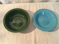 Original Fiestaware 2 Bowls-Turquoise-Forest Green