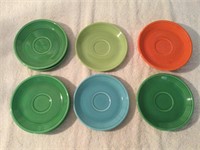 Original Fiestaware Saucers/Med Green/Red/Turquois