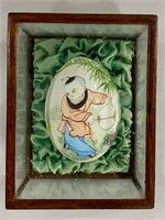 Asian Painted Egg in Small Display Case