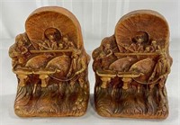 Pair of Syroco Covered Wagon Bookends