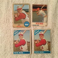 4 Pete Rose Cards- 1966, 1967, 1978