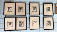 SET OF 8 EARLY PRIMATE PRINTS