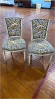 PAIR WHITE PAINTED FRENCH SIDE CHAIRS