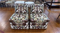 BAKER FURNITURE PAIR DOG UPHOLSTERED SIDE CHAIRS