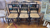 SET OF 6 ANTIQUE DECORATED SIDE CHAIRS