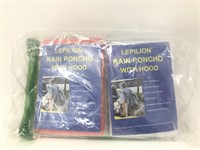 Lot of 6 Rain Ponchos with Hoods