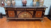 MARBLE TOP FRENCH SIDEBOARD WITH ARMOULU MOUNTS