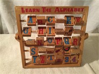 Vintage Wood "Learn The Alphabet" Teaching Aid