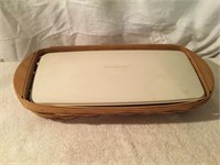 Longaberger 17" Tray/Divided/Lid/Signed by Family