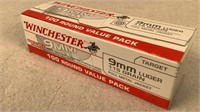 (100) Winchester 9mm Luger ammunition